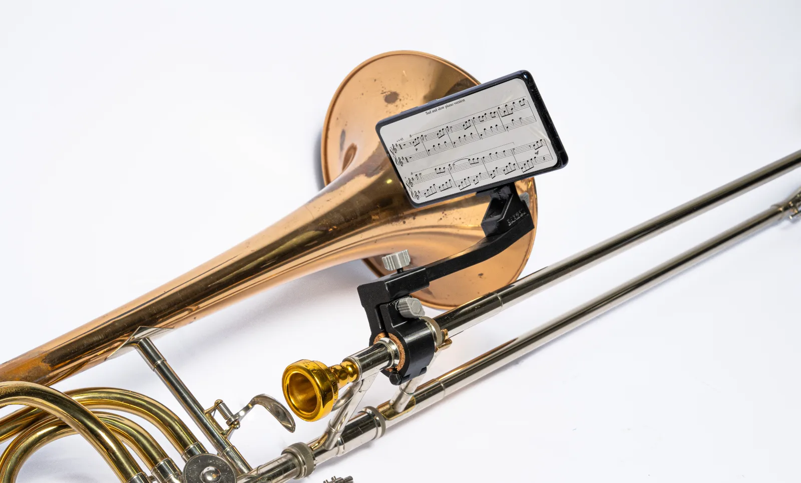 Soporte de celular para trombón