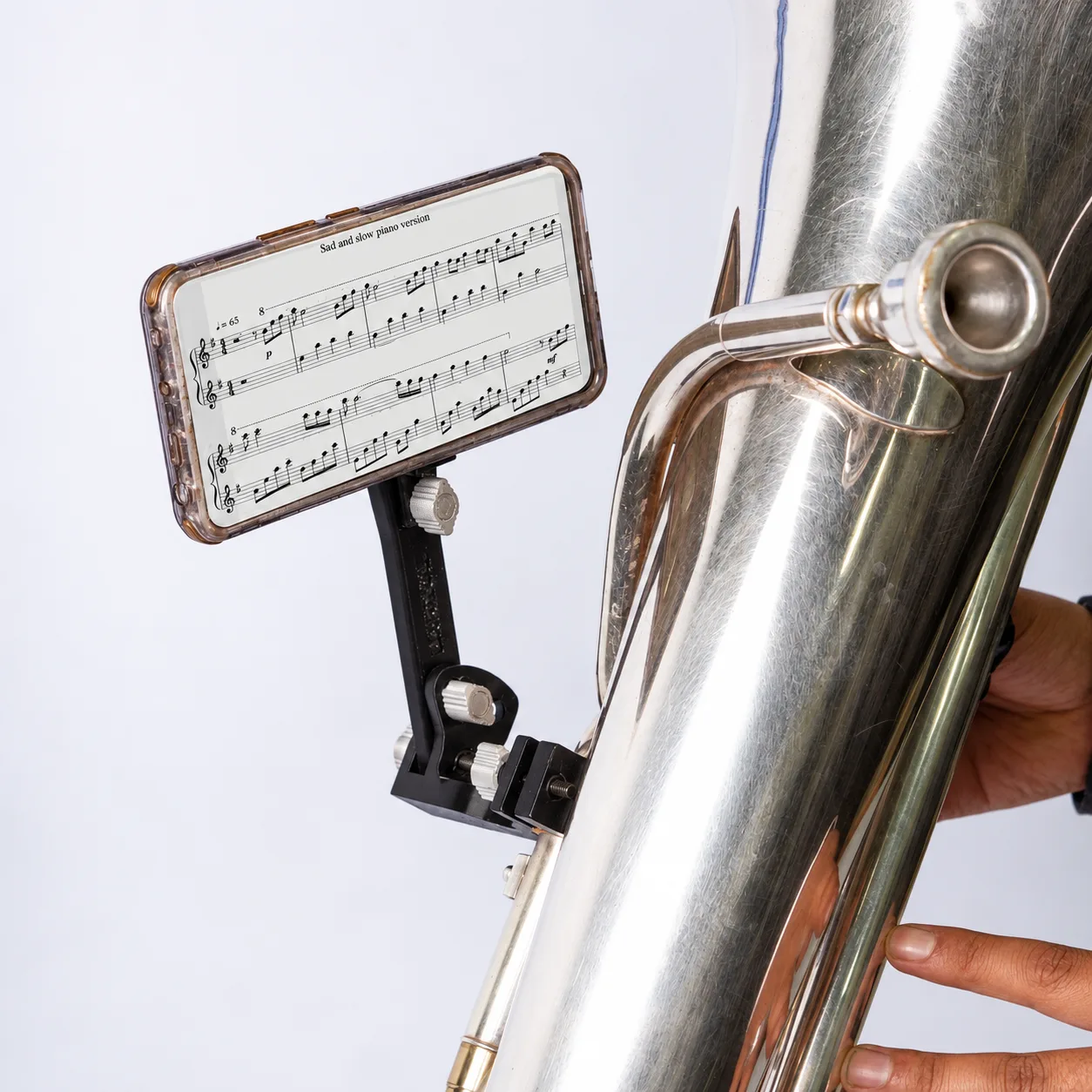Soporte de celular para eufonio recto
